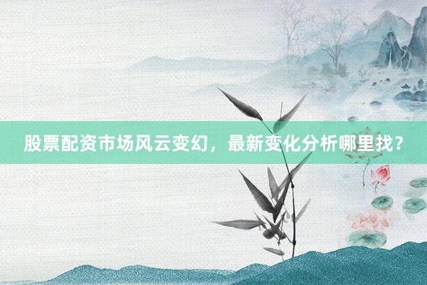 股票配资市场风云变幻，最新变化分析哪里找？