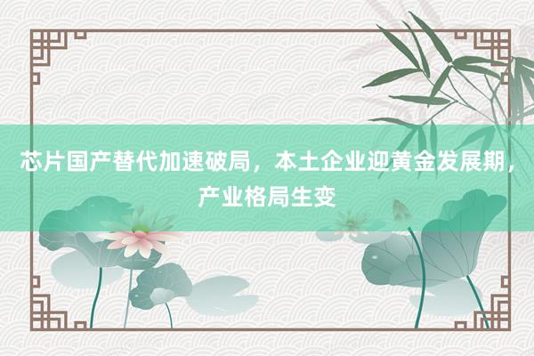 芯片国产替代加速破局，本土企业迎黄金发展期，产业格局生变