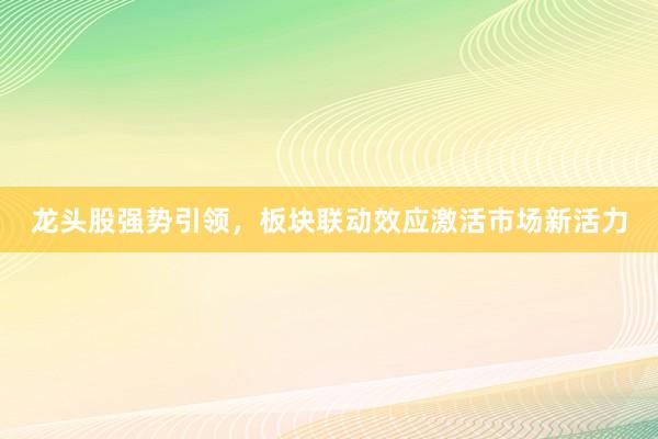 龙头股强势引领，板块联动效应激活市场新活力