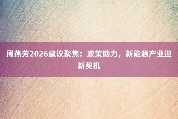 周燕芳2026建议聚焦：政策助力，新能源产业迎新契机