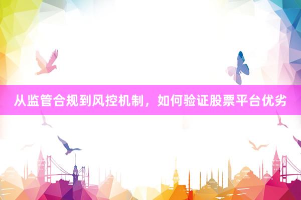 从监管合规到风控机制，如何验证股票平台优劣